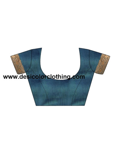 Teal Blue Linen Saree