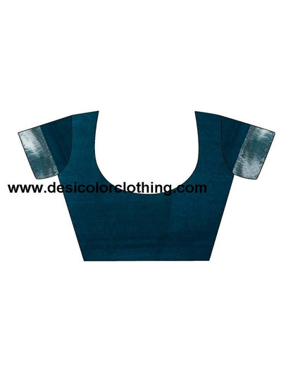 Blue Chiffon Printed  Saree