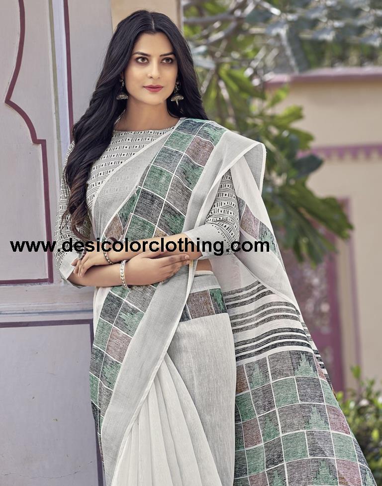 White Cotton Saree