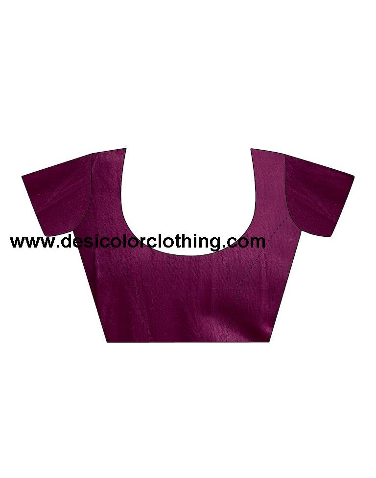 Deep Purple Lycra Printed Saree
