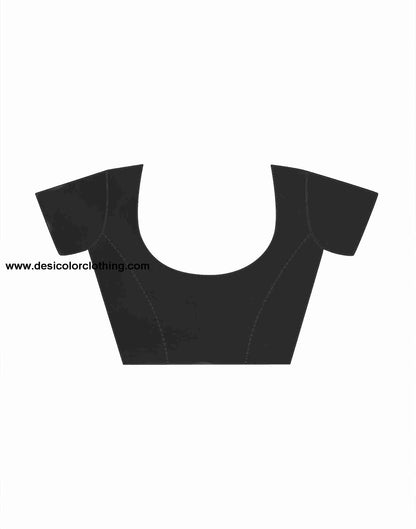 Black Cotton Woven Saree