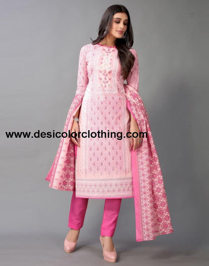 Printed Cotton Unstitched Salwar Suit Material