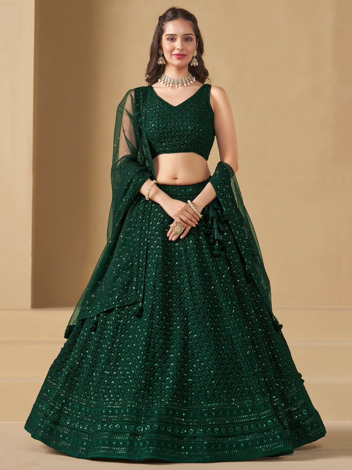 Product Image - Blue Georgette Bridesmaid Lehenga Choli