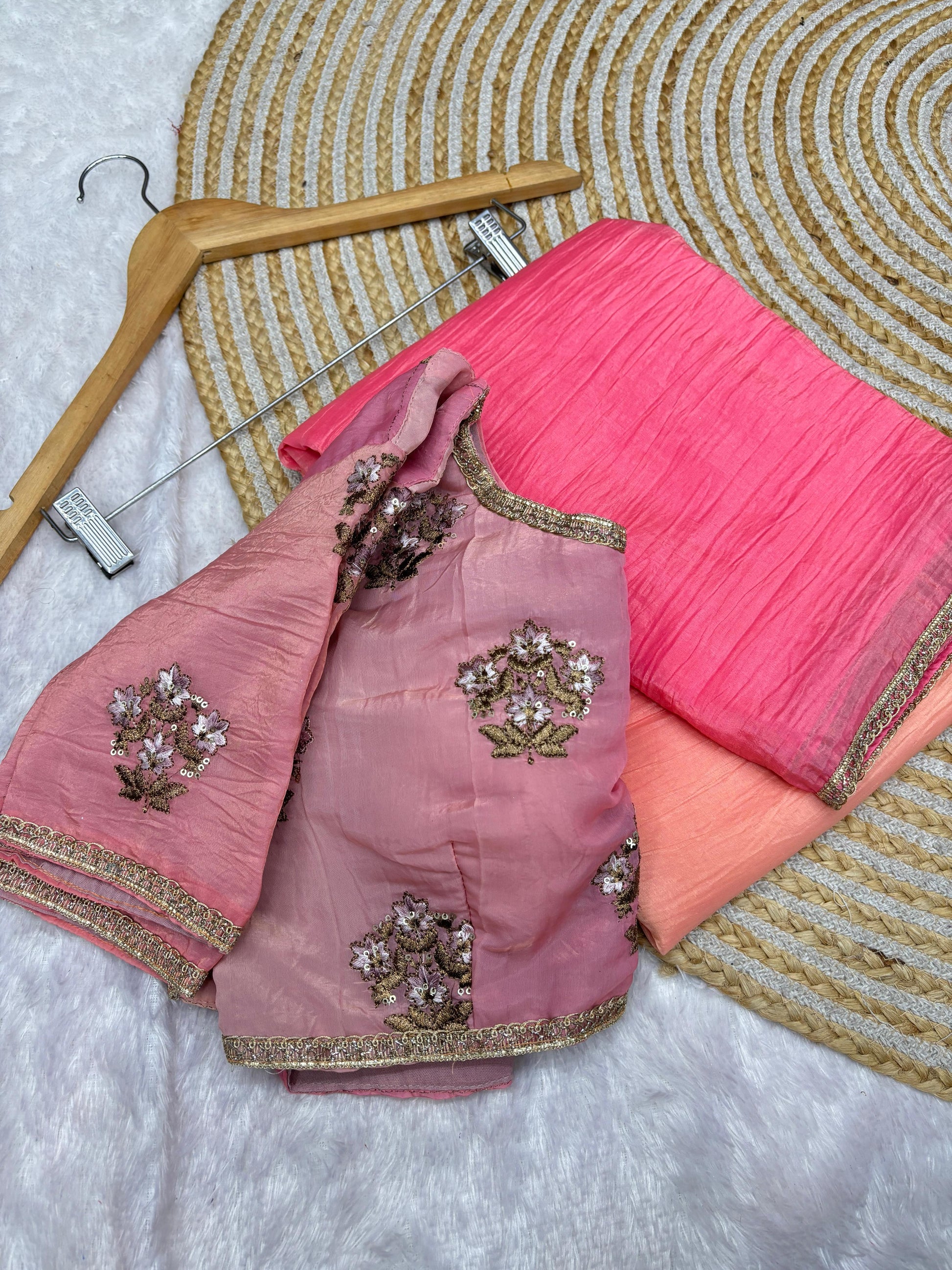 Product Image - Magic Soft Designer Fendy Crush Silk Saree - Festive Ethnic Wear