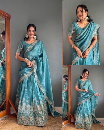 Product Image - Elegant Designer Lehenga Choli with Embroidered Dupatta