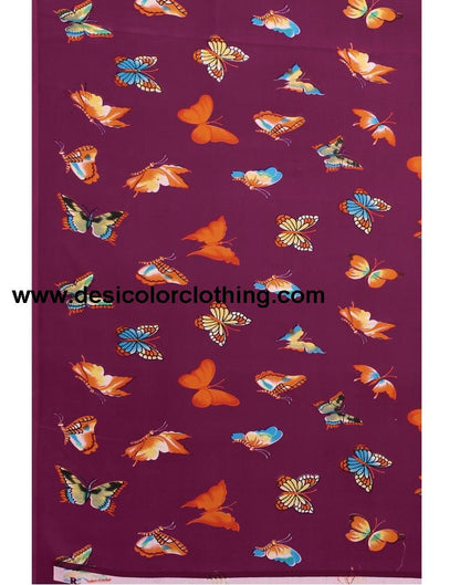 Wine Printed Saree | 2098S665