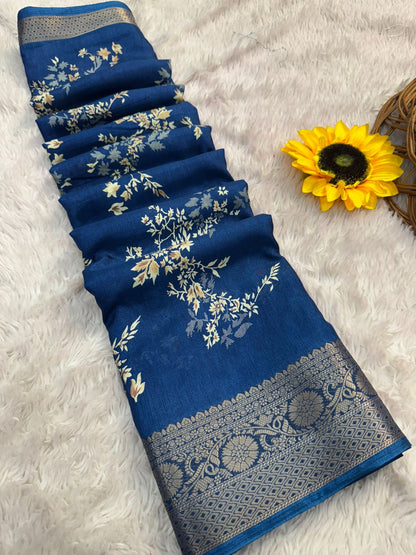 Product Image - Elegant Pure Dola Silk Designer Saree with Jacquard Butti