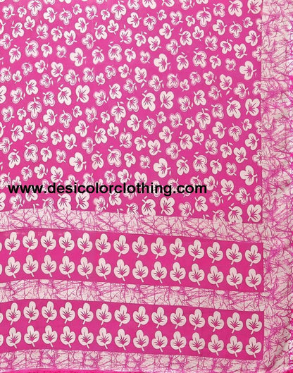 Pink Chiffon Printed Saree