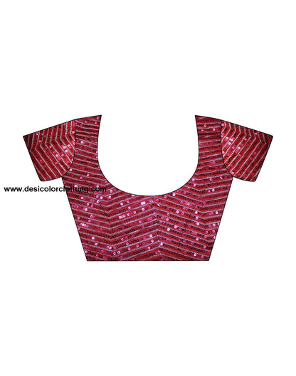 Red Georgette Plain Saree