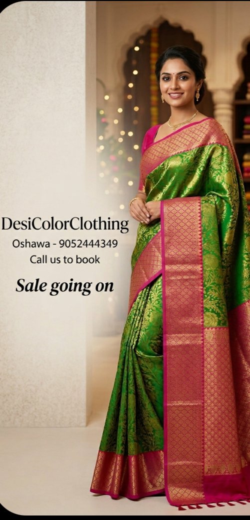 Product Image - Elegant Green Kachipuram Pattu Sarees - 1