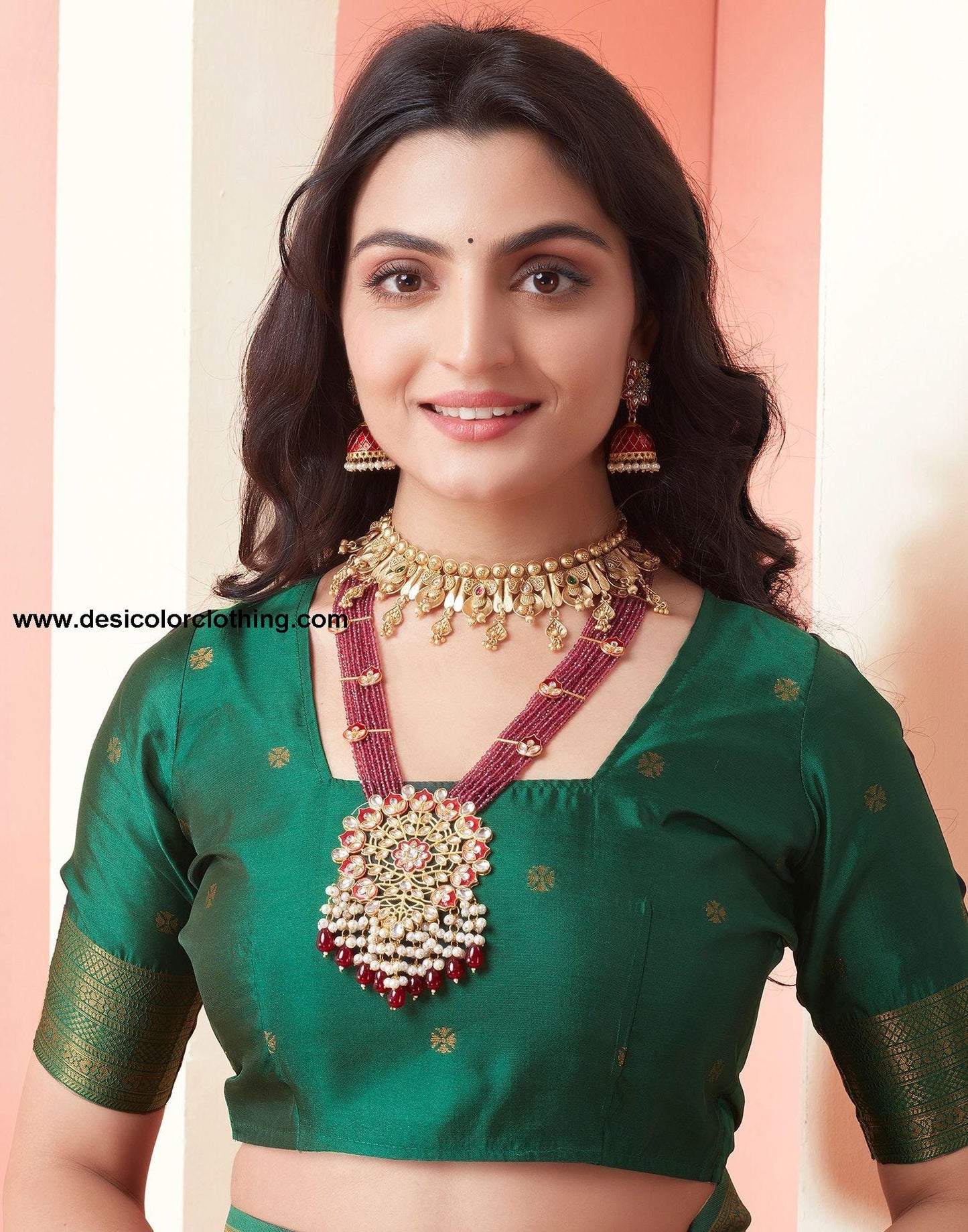 Dark Green Jacquard Silk Saree