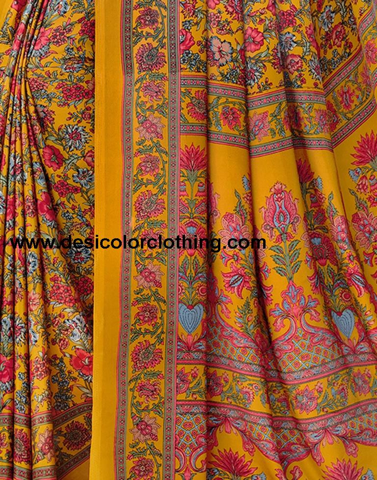 Turmeric Yellow Silk Saree