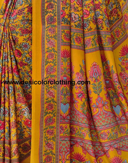 Turmeric Yellow Silk Saree