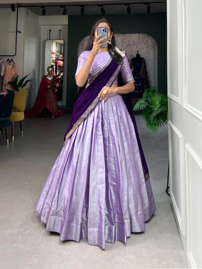 Product Image - Exquisite Jacquard Silk Lehenga Choli with Georgette Dupatta - Perfect for Wedding & Festive Wear