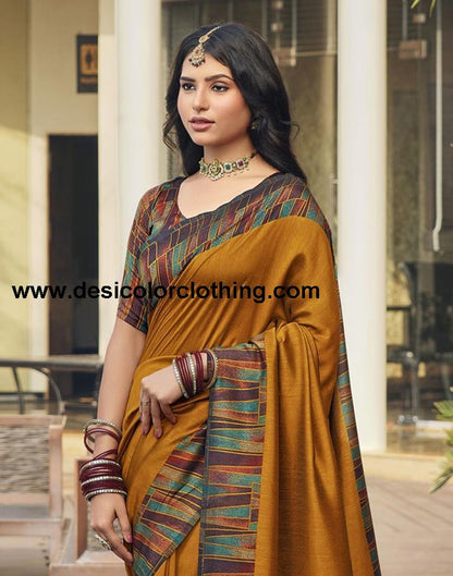 Turmeric Silk Printed Saree