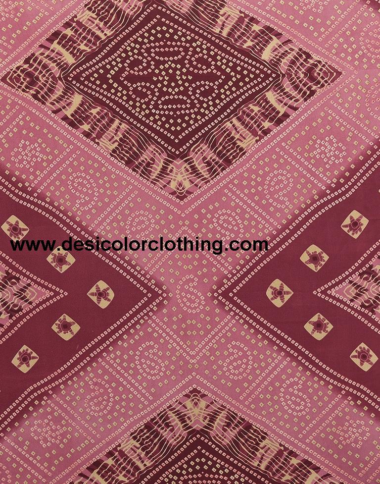 Dusty Pink Bandhani Georgette Saree