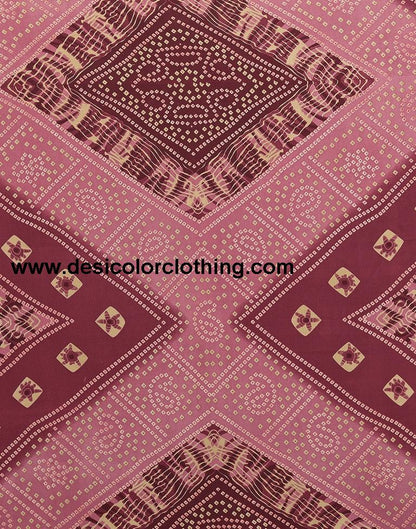 Dusty Pink Bandhani Georgette Saree