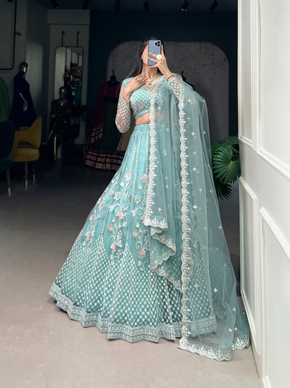 Product Image - Exquisite Pastel Blue Wedding Lehenga - 2025 Collection