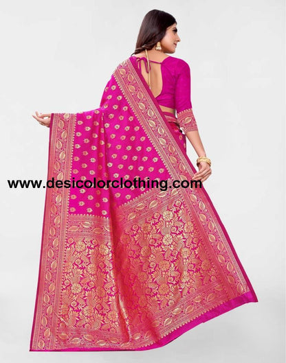 Pink Banarasi Silk Saree