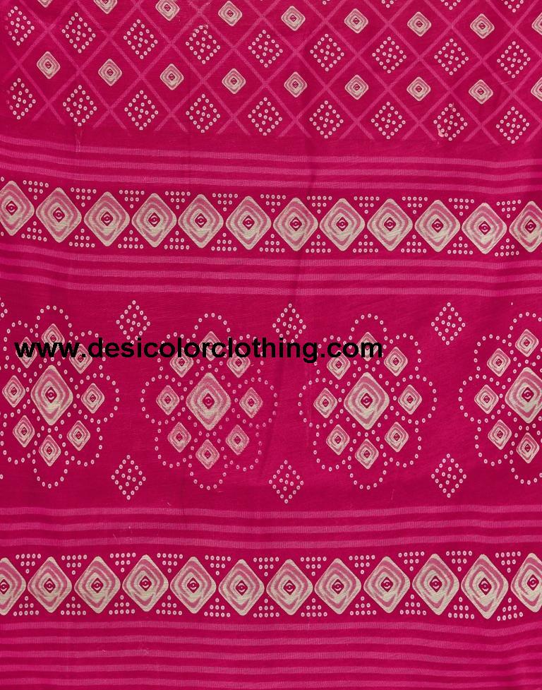 Rani Pink Cotton Saree