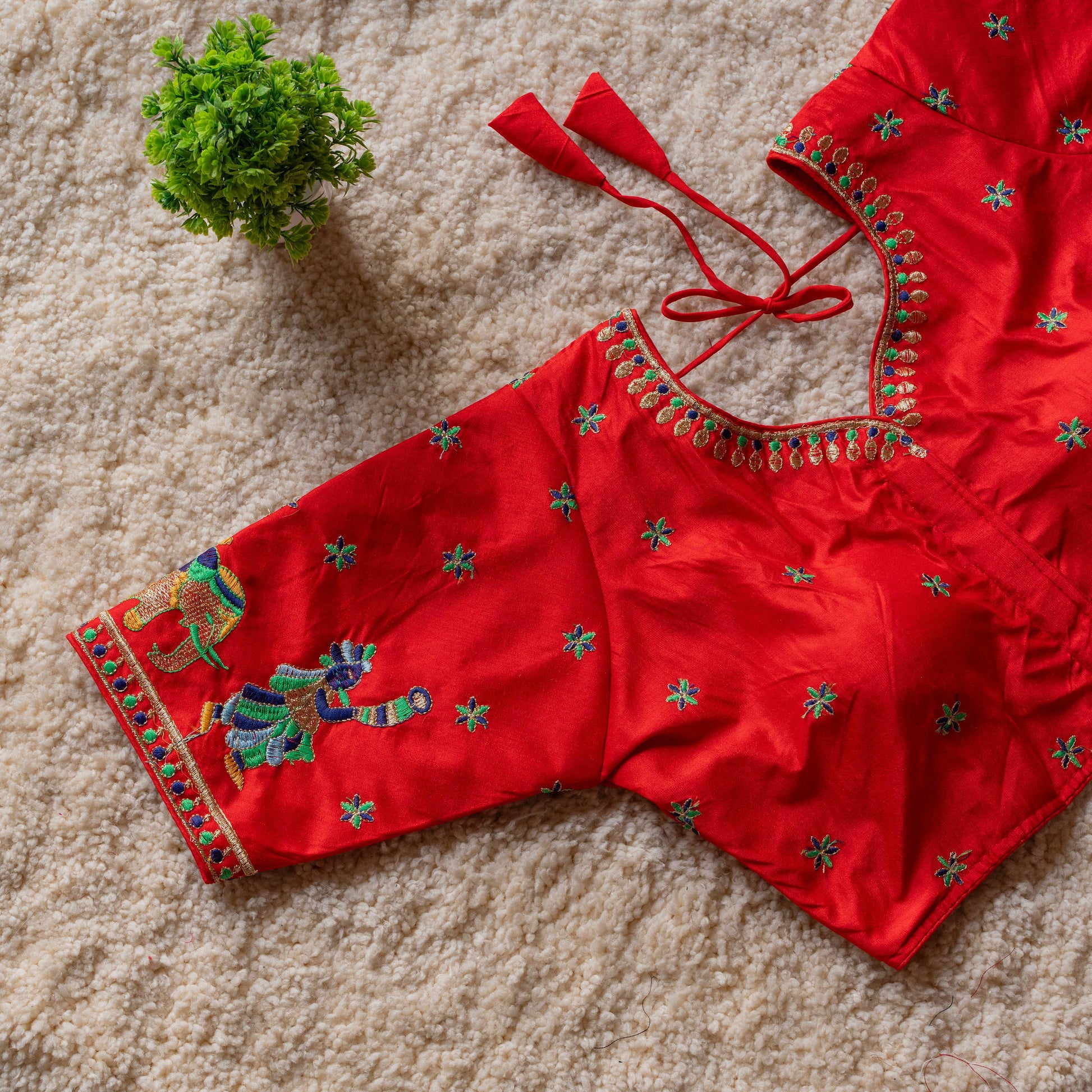 Product Image - Exquisite Festival Wear Blouse with Embroidery and Sequence Work