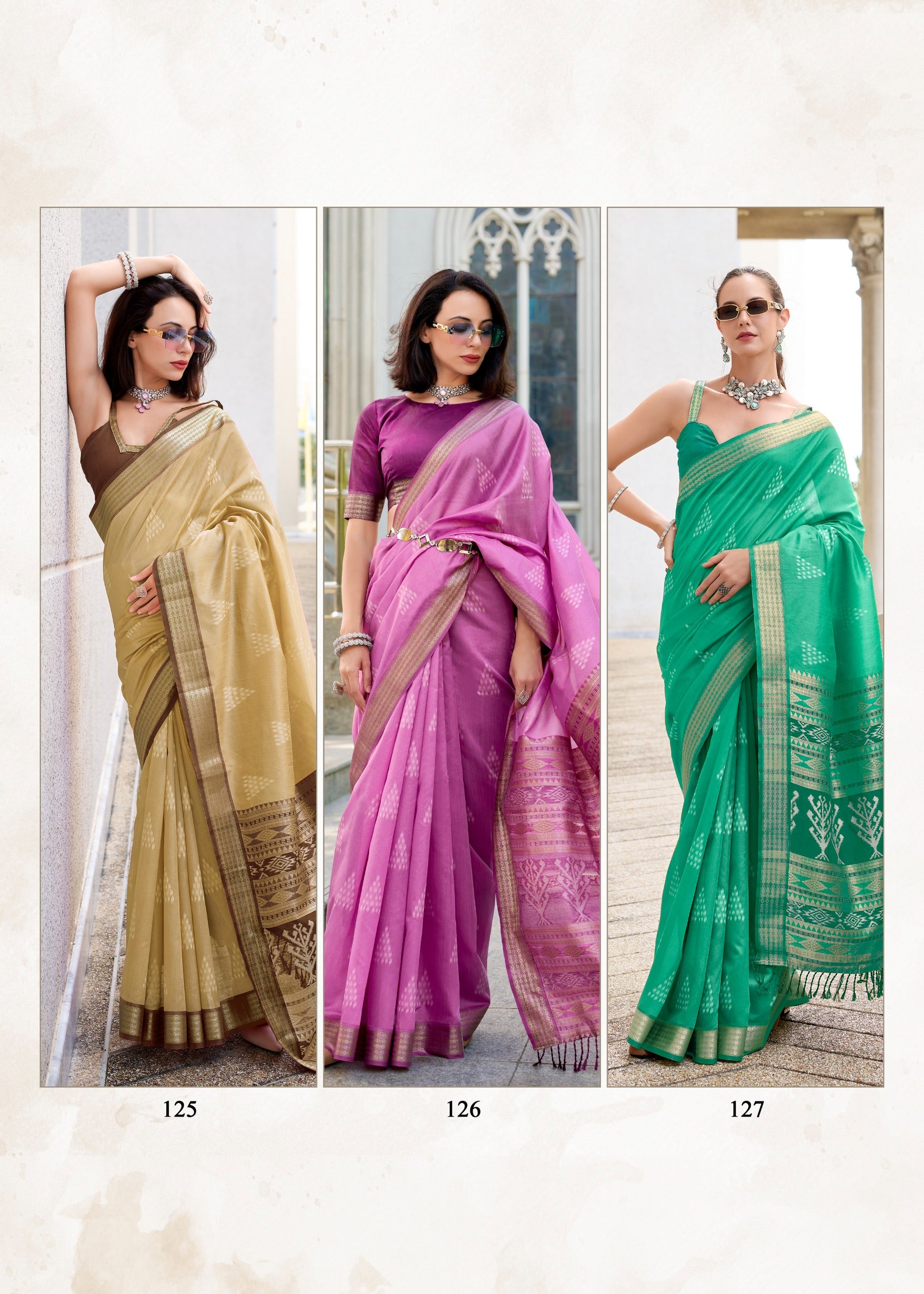 Product Image - RajYog Designer Ikkat Pattern Georgette Saree - Festive Wear & Wedding Outfits