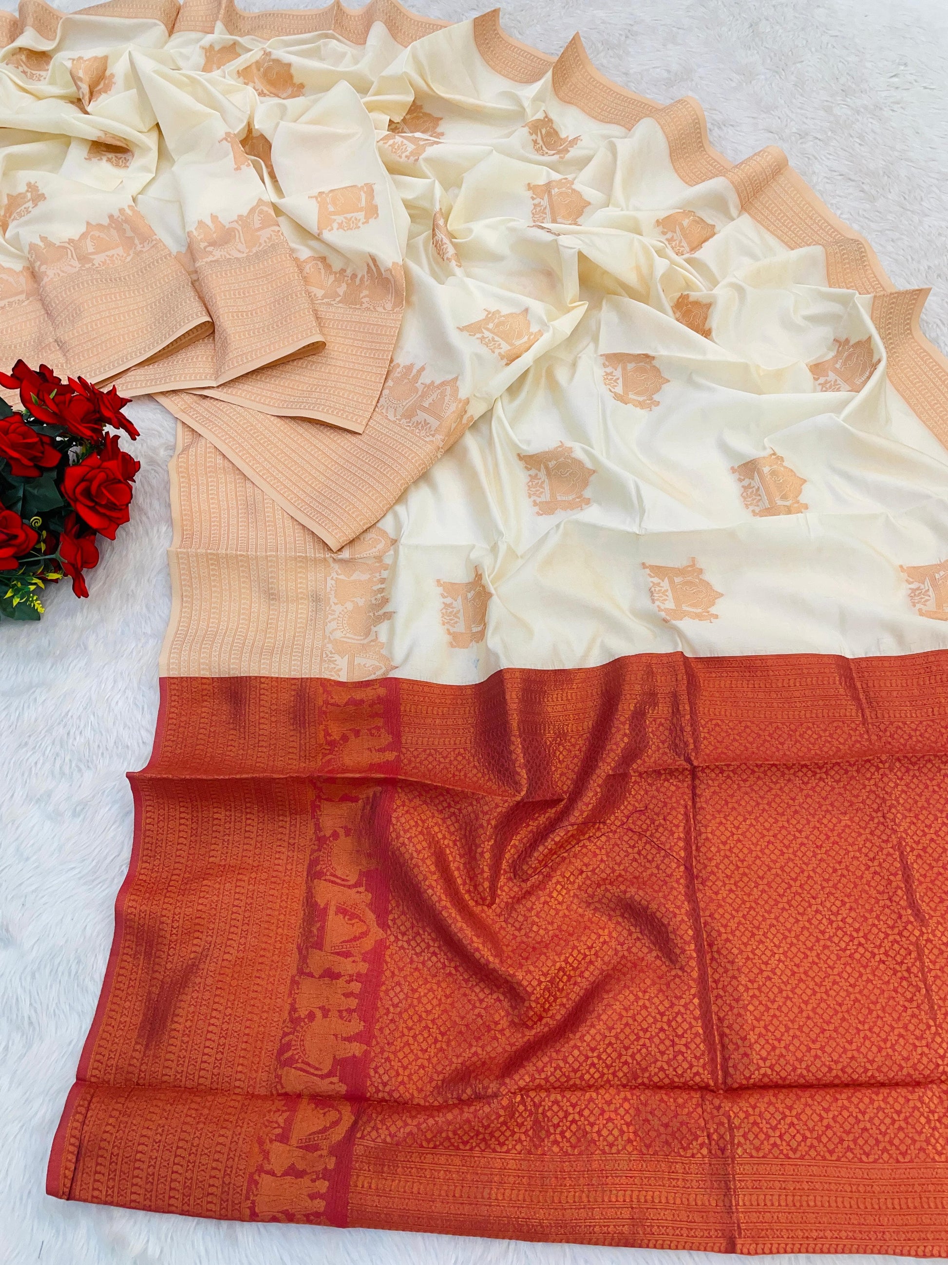 Product Image - Elegant Tissue Soft Silk Banarasi Saree - Ethnic Wear