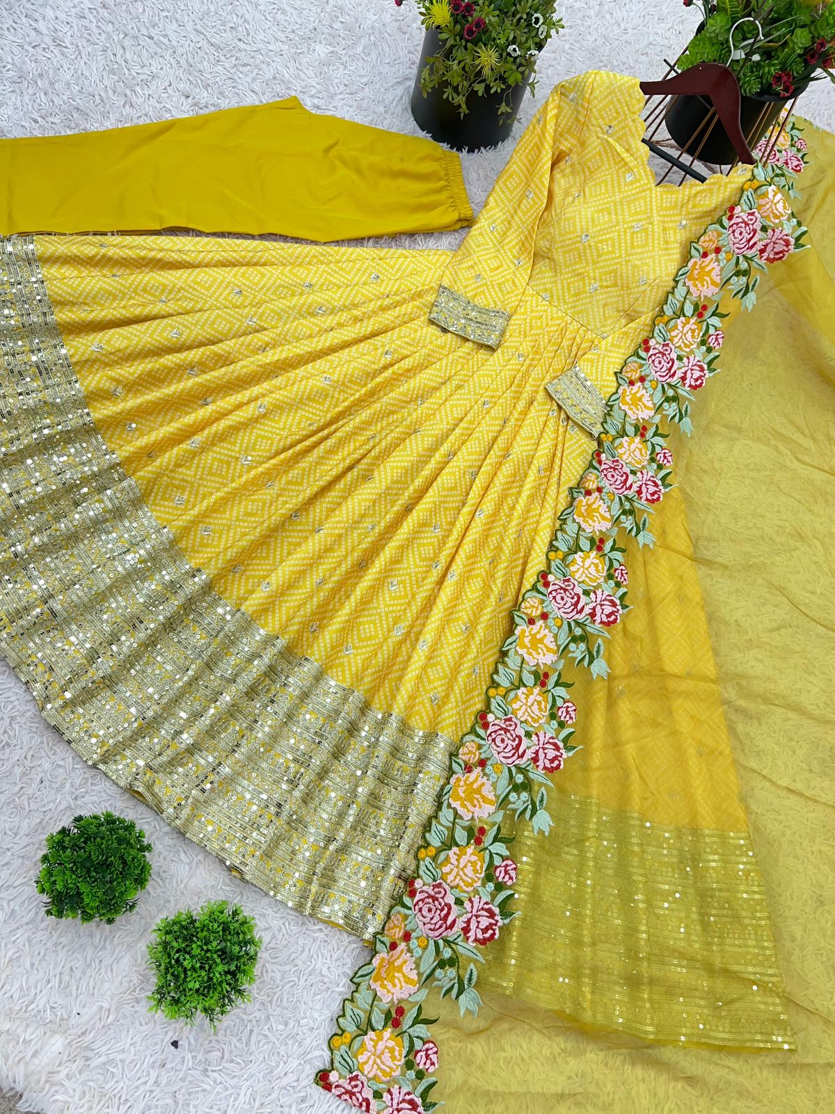 Product Image - Exclusive Designer Embroidered Gown With Dupatta