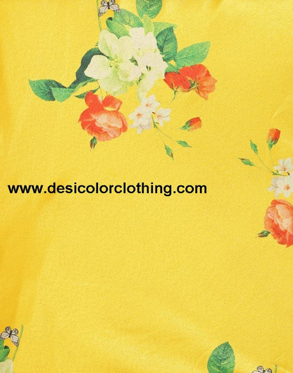 Bedazzling Yellow Coloured Poly Silk Digital Printed Casual Wear Lehenga | SLV102L10175