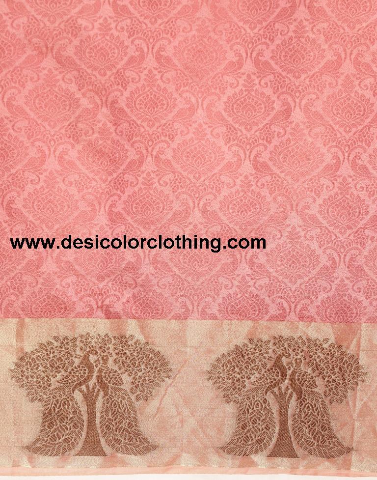 Rose Pink Organza Saree