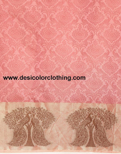 Rose Pink Organza Saree