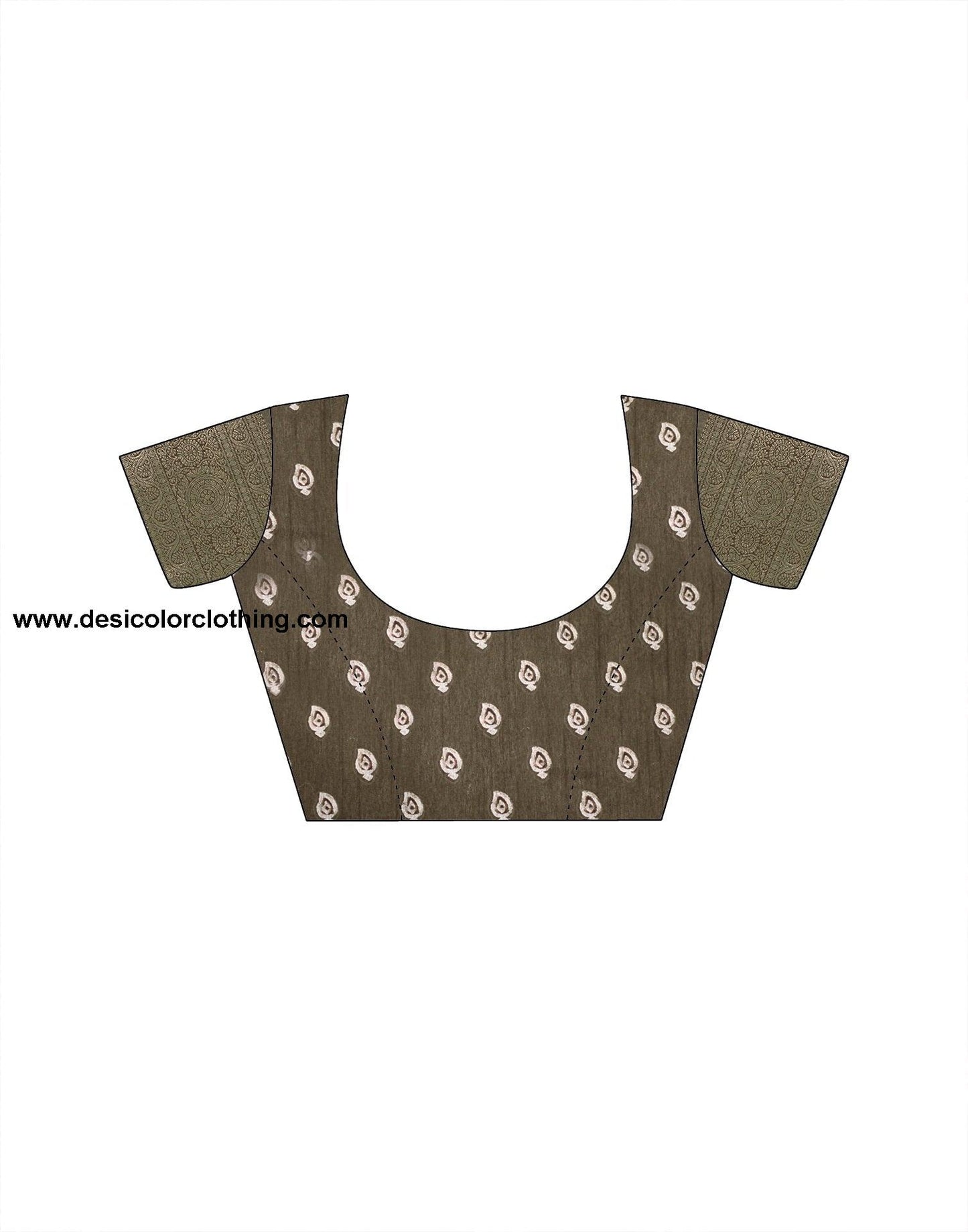 Brown Silk Printed Saree