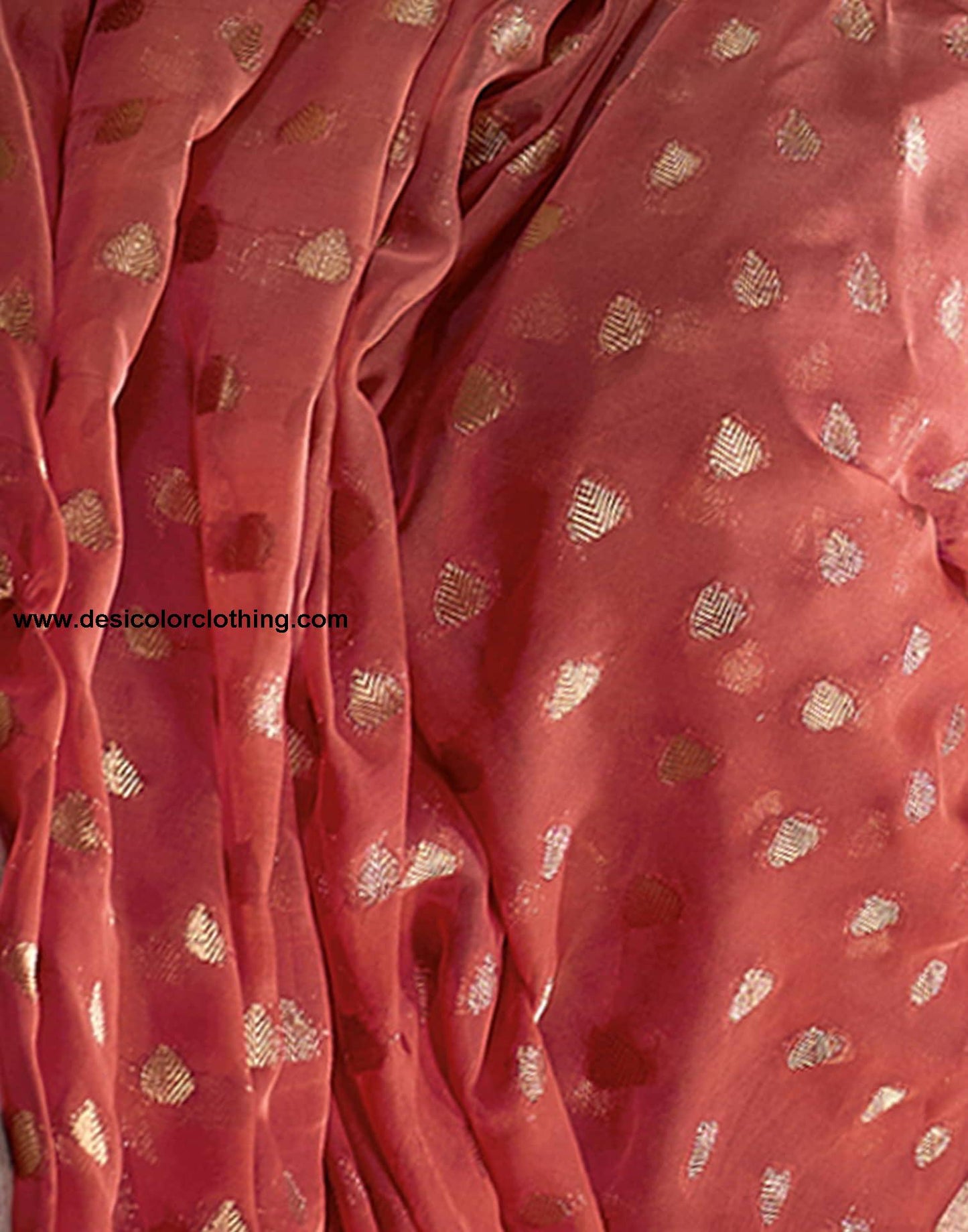 Red Banarasi Georgette Woven Saree