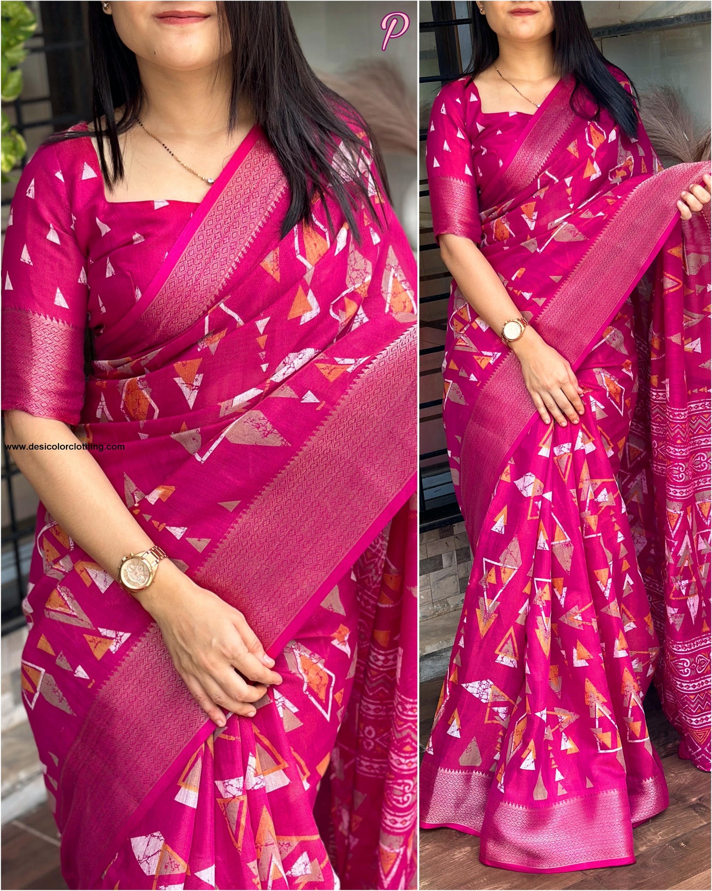 Fabric cotton zari jacquard with running blouse Saree