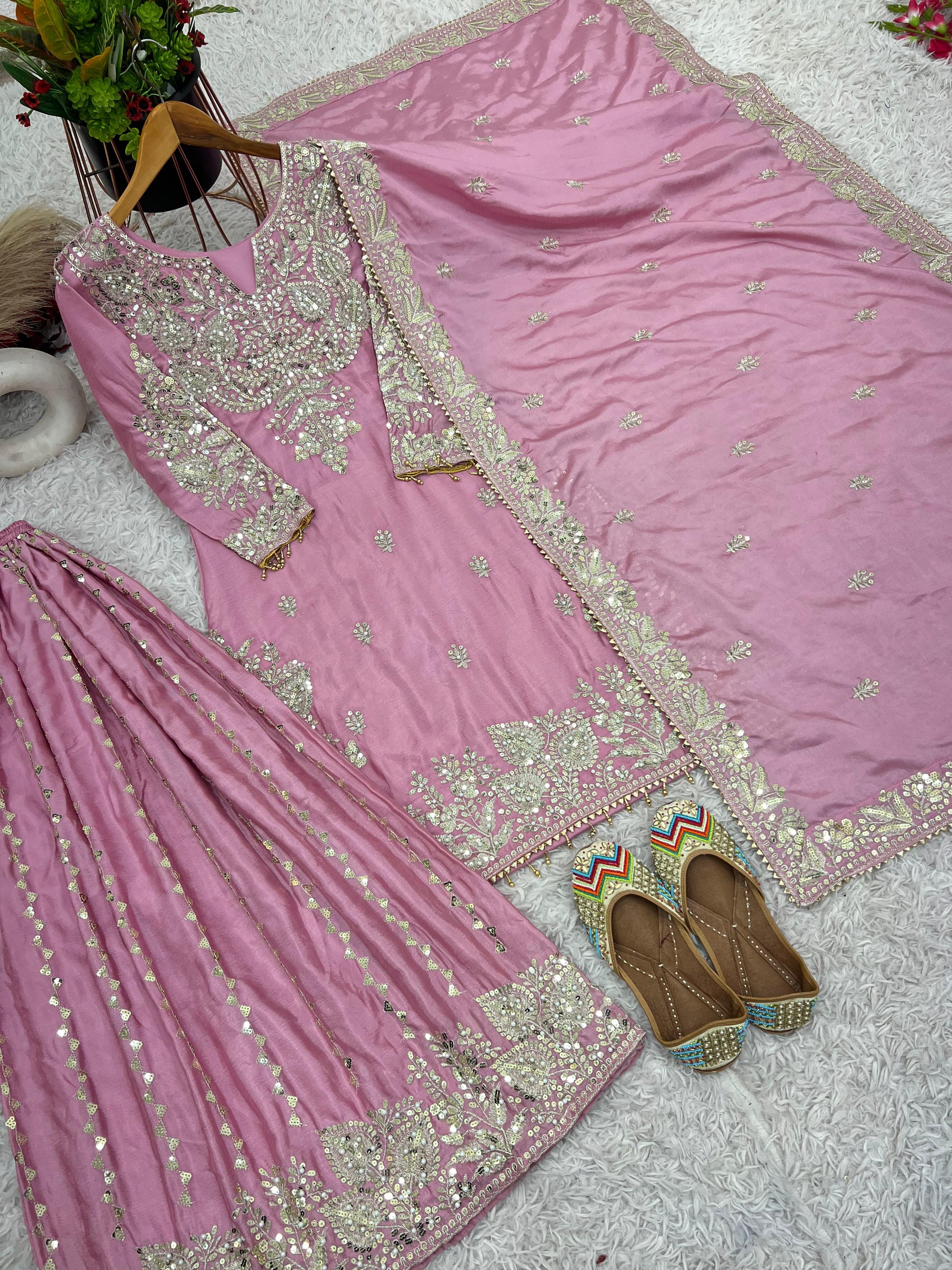 Product Image - Elegant Designer Georgette Saree with Heavy Embroidery - Festive Wear