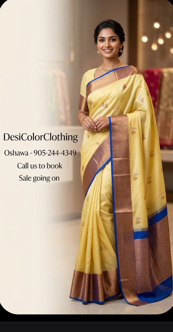 Product Image - Lemon Yellow Lite Weight Kachi Saree - Elegant & Comfortable - 1