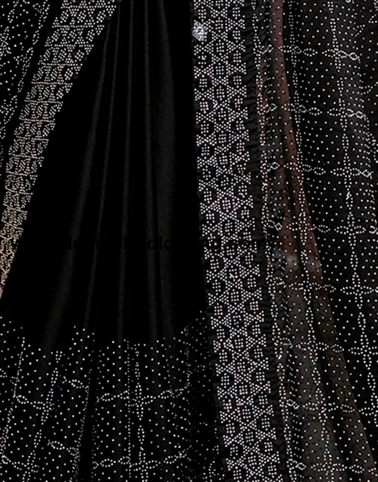 Black Georgette Plain Saree