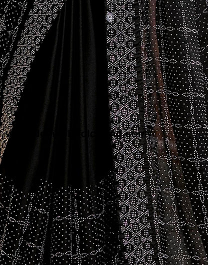 Black Georgette Plain Saree