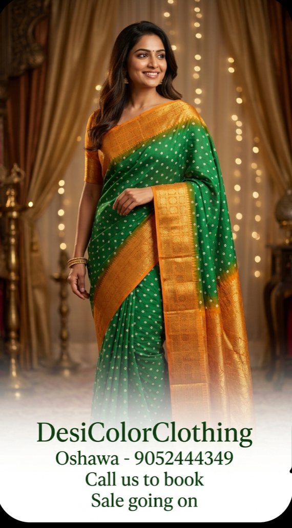 Product Image - Elegant Green Dola Silk Saree with Yellow Border - 1