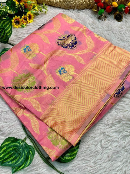 Pavitra Bandhej Banarasi Weaving Minakari Silk Saree