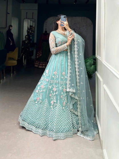 Product Image - Exquisite Pastel Blue Wedding Lehenga - 2025 Collection