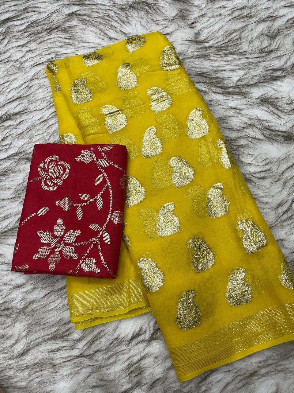 Product Image - Elegant Viscose Georgette Saree with Heavy Sequence Blouse - Festive Wear