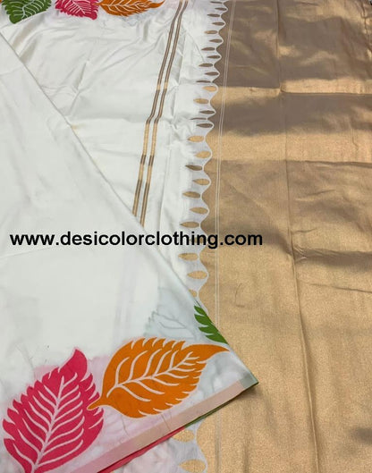 White Silk Woven Sarees