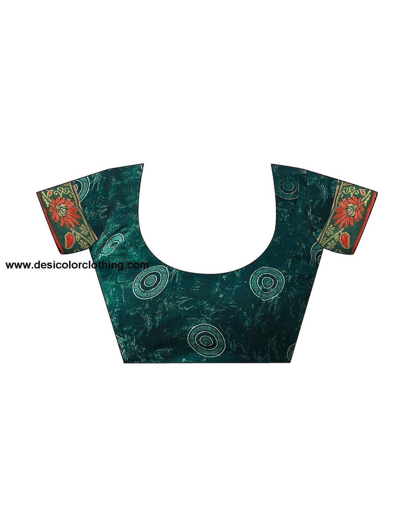 Dark Green Chiffon Printed Saree
