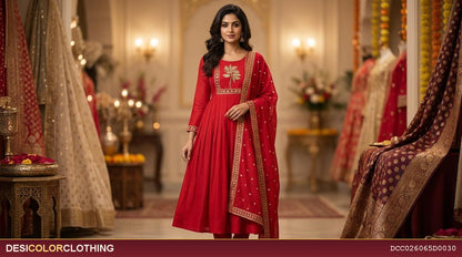 Product Image - Elegant Mal Chenderi Anarkali Suits for Weddings - 3