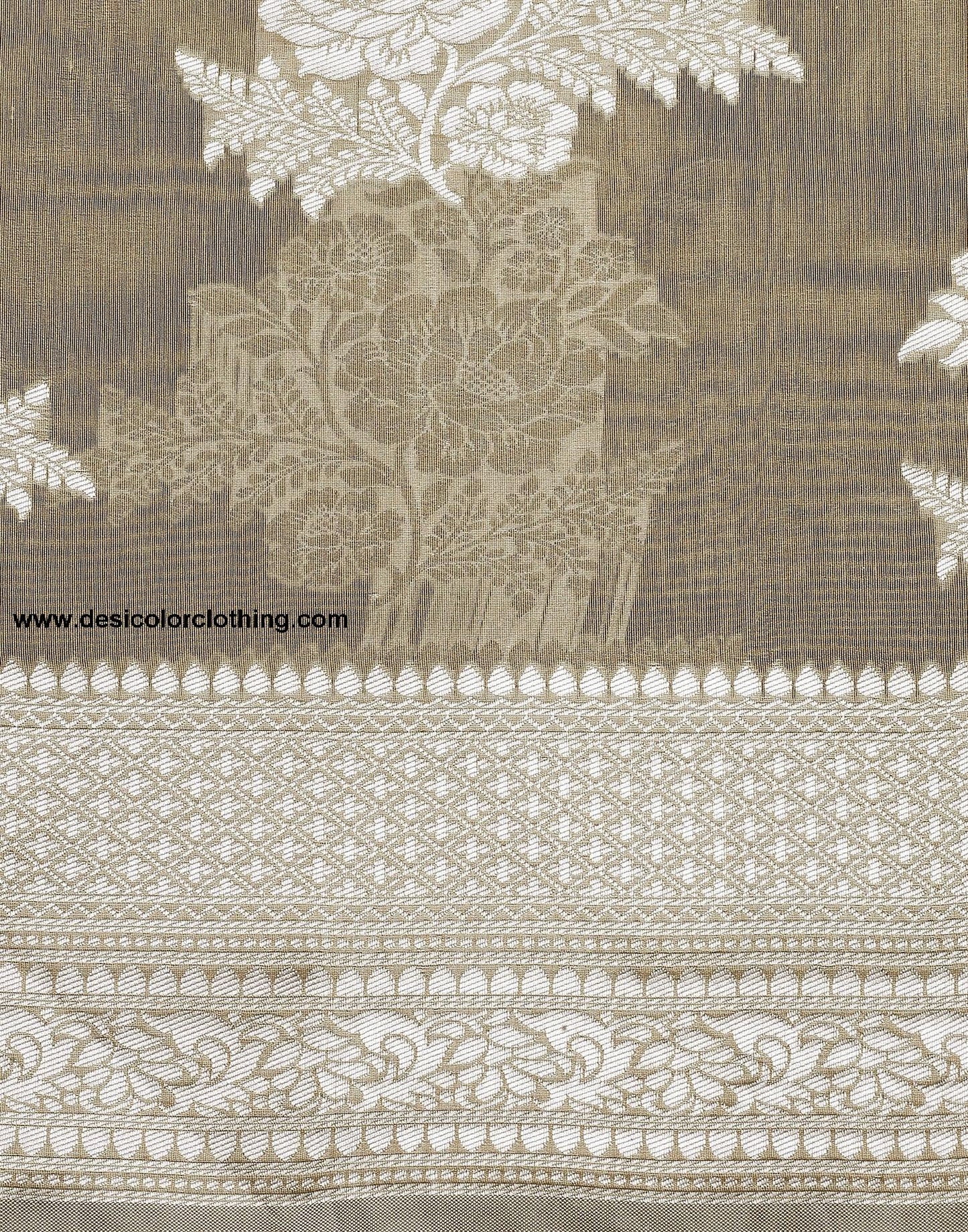 Beige Banarasi Cotton Saree