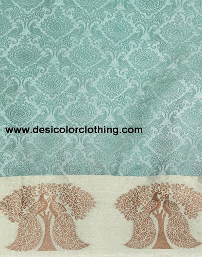 Aqua Green Organza Saree