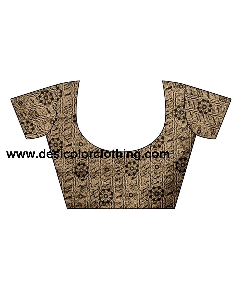 Black Coloured Poly Silk Printed Casual saree