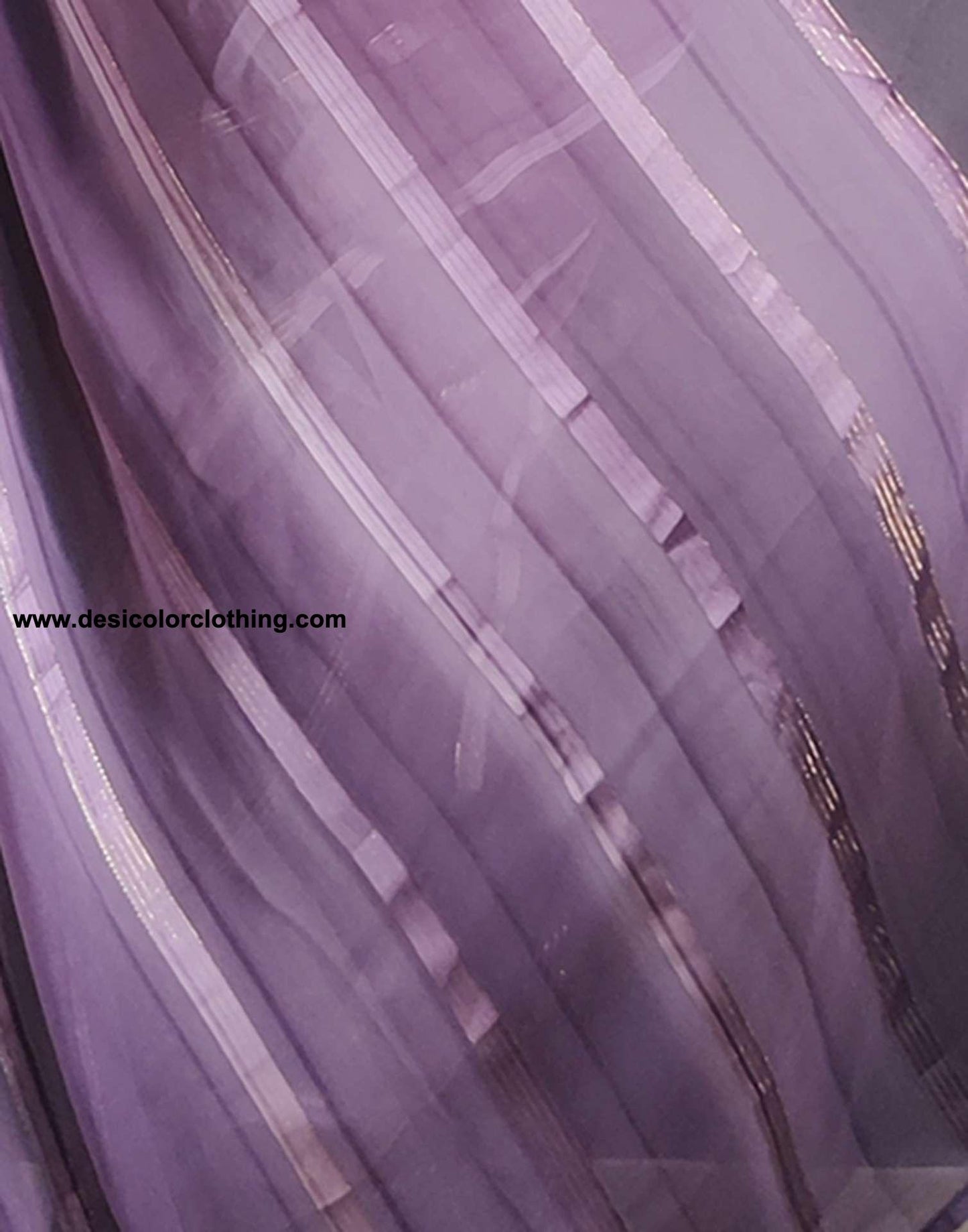 Dusty Lavender Weaving Georgette Pre-draped Saree