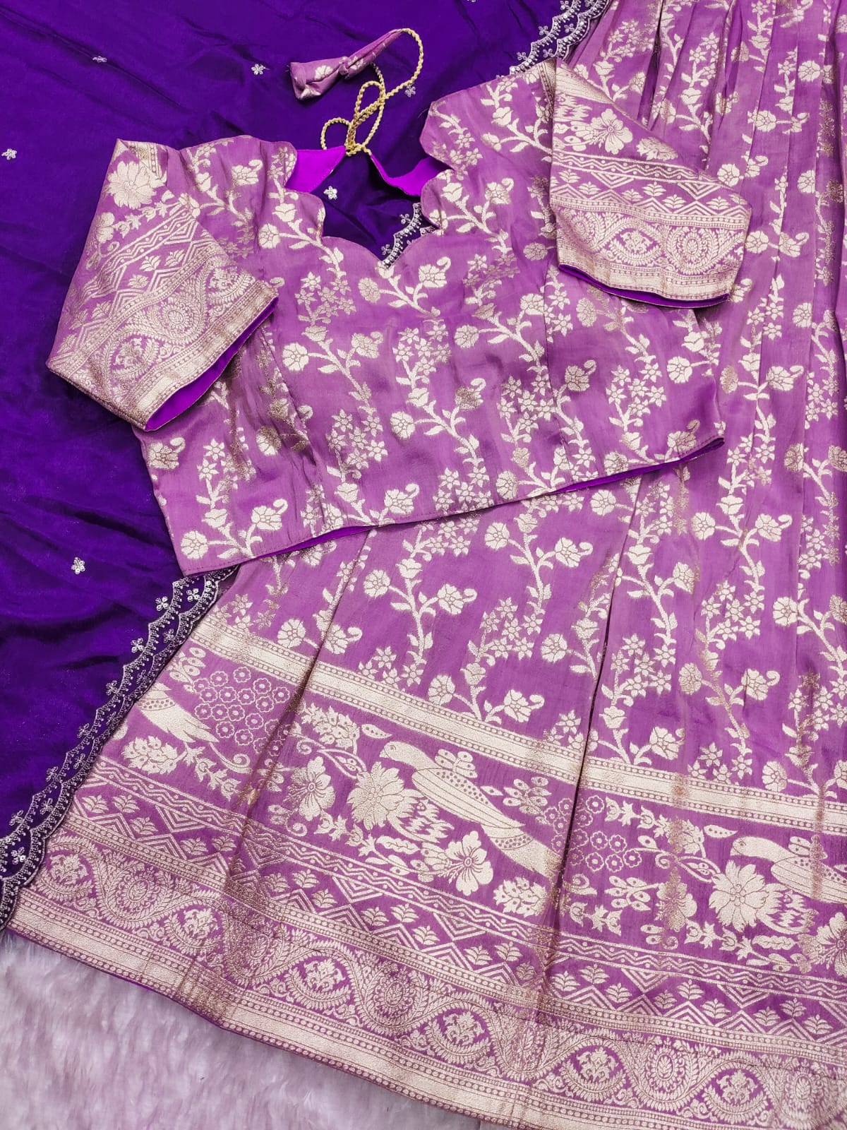 Product Image - Exquisite Stitched Lehenga Set with Scalloped Embroidery